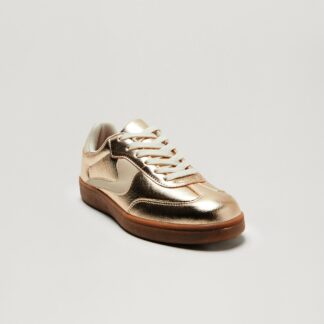 Zapatillas Doradas de Encaje Bajo