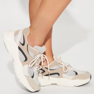 Zapatillas Urbanas con Suela Gruesa en Beige