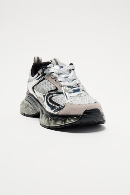 Zapatillas Deportivas Plateadas con Plataforma y Cordones - Image 4
